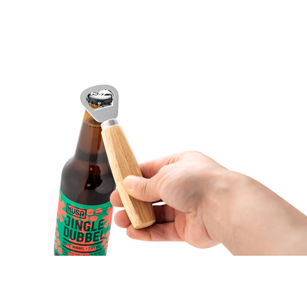 Abridor de Garrafas em Metal com Cabo de Madeira HOLZ Personalizado