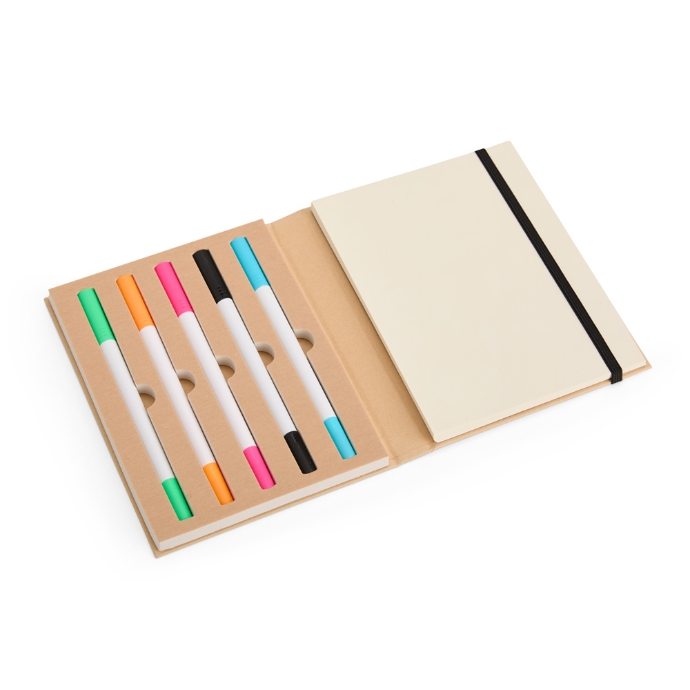 Bloco de Anotações Personalizado  com 5 Canetas 18x 14 Cm