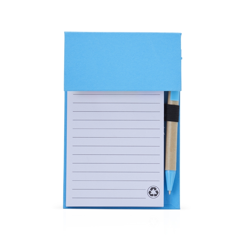 Bloco de Anotações Ecológico Personalizado com Autoadesivos e Caneta 15,7 x 10,6 cm