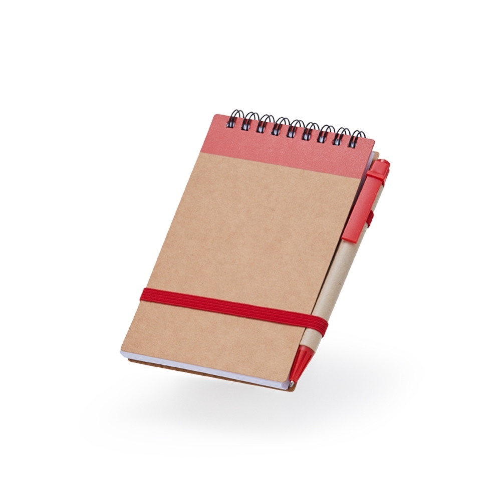 Bloco de Anotações Ecológico Personalizado com Caneta 9 x 14,9 cm – 70 Folhas