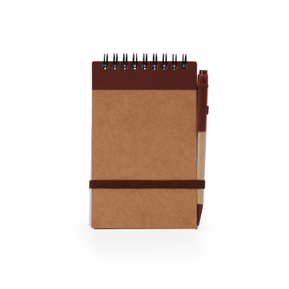 Bloco de Anotações Ecológico Personalizado com Caneta 9 x 14,9 cm – 70 Folhas