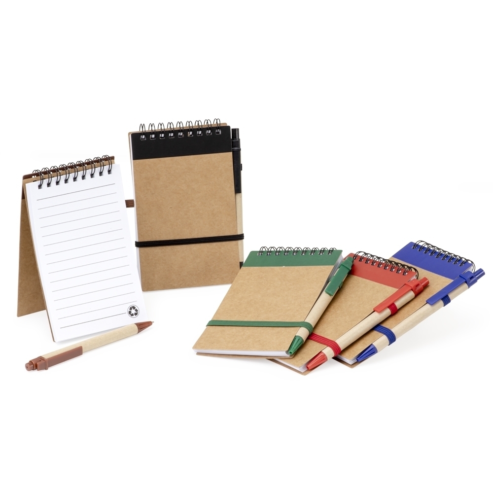 Bloco de Anotações Ecológico Personalizado com Caneta 9 x 14,9 cm – 70 Folhas