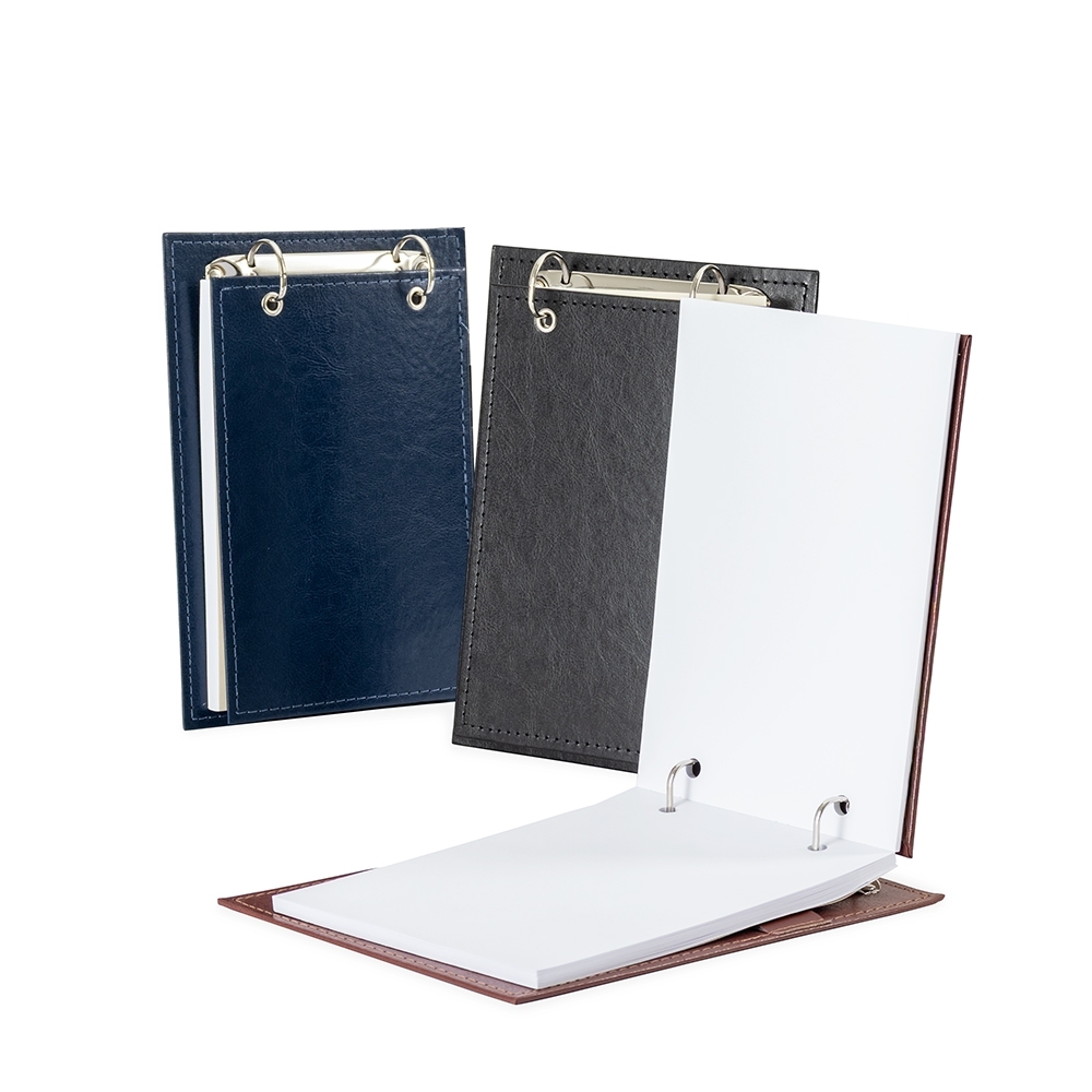 Bloco de Anotações Personalizado de Mesa 23,2 x 17 cm com Capa em Couro Sintético