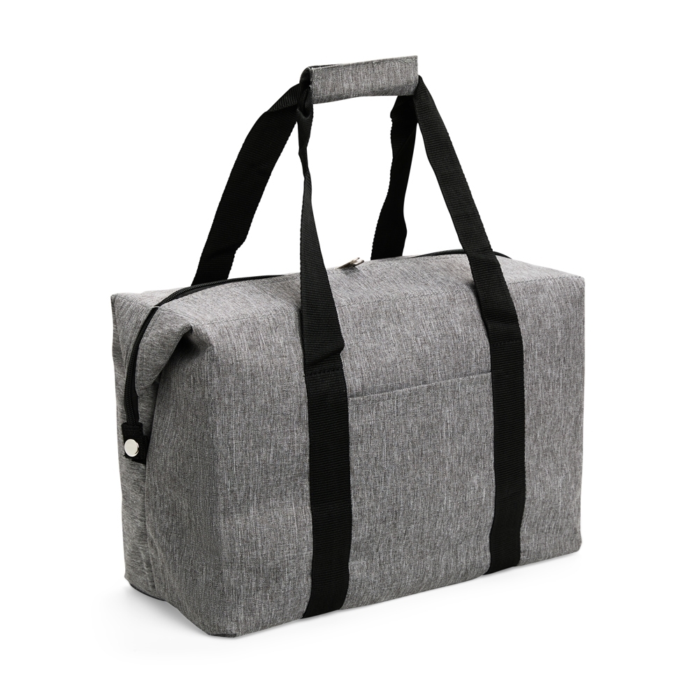 Bolsa térmica Personalizada 25 litros em Oxford resistente à água com revestimento em alumínio e alças com união em velcro