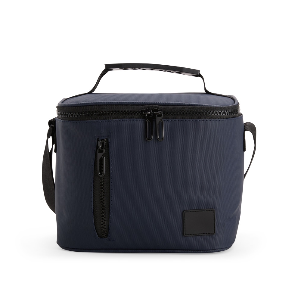 Bolsa térmica Personalizada 6 litros em poliéster mesclado com PVC impermeável com revestimento em PEVA e alça transversal