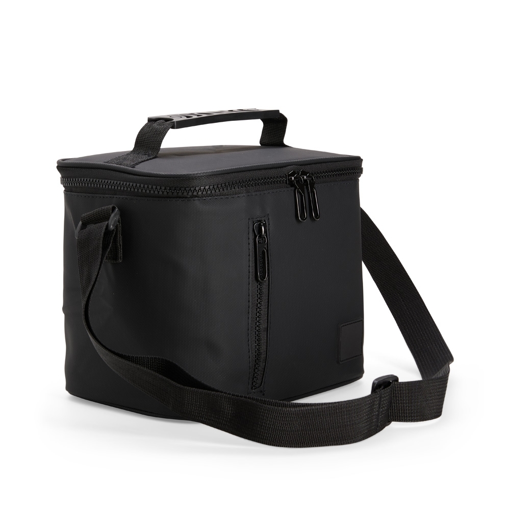 Bolsa térmica Personalizada 6 litros em poliéster mesclado com PVC impermeável com revestimento em PEVA e alça transversal