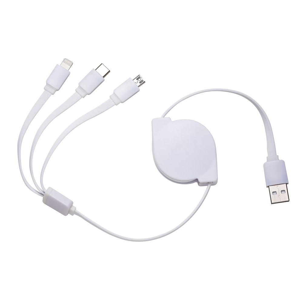 Carregador 3 em 1 com Entradas Lightning, V8 e Tipo-C Personalizado