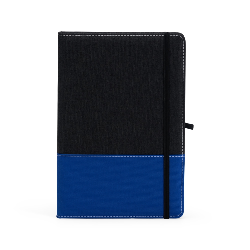 Caderneta em Poliéster e rPET Personalizada com Elástico 21 x 14,2 cm – 96 Folhas