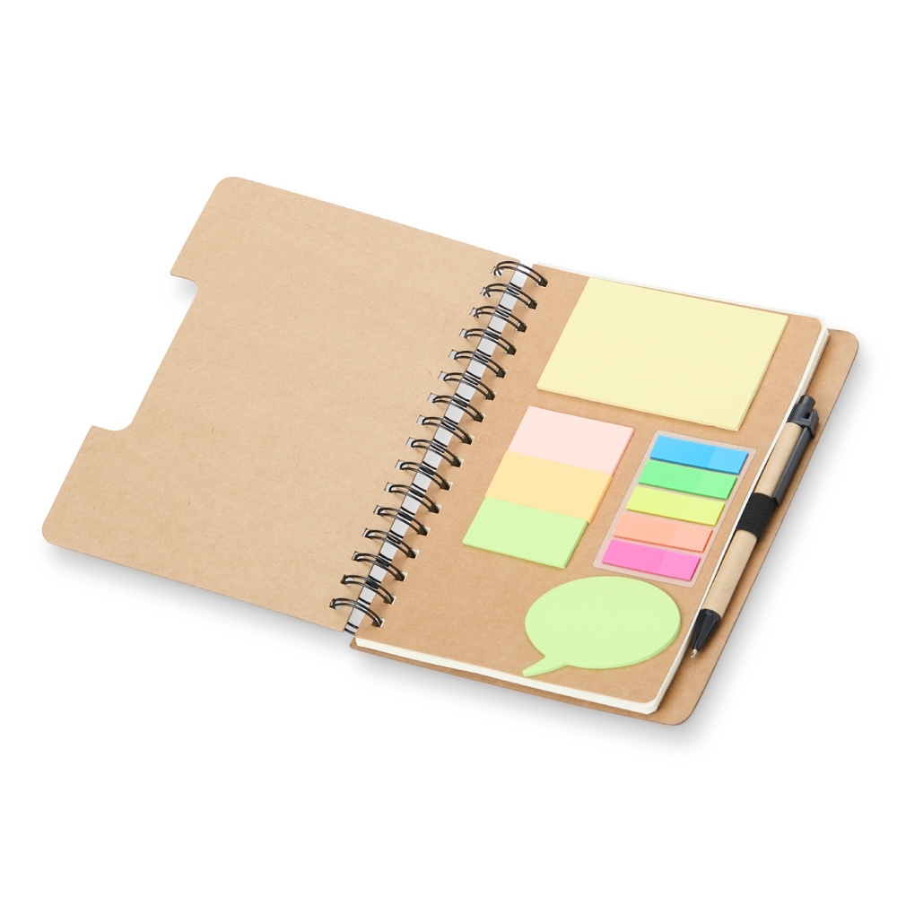 Caderno Ecológico com Autoadesivos e Caneta Personalizado