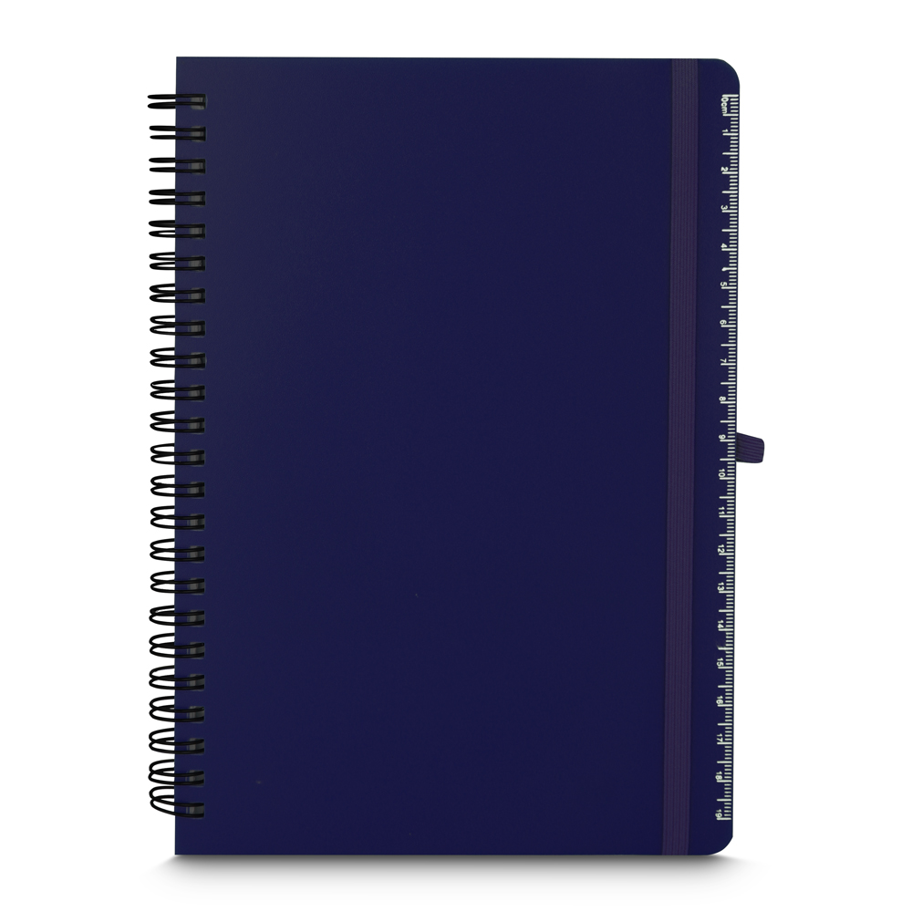 Caderno em PP Reciclável Personalizado com 70 Folhas e Suporte para Caneta
