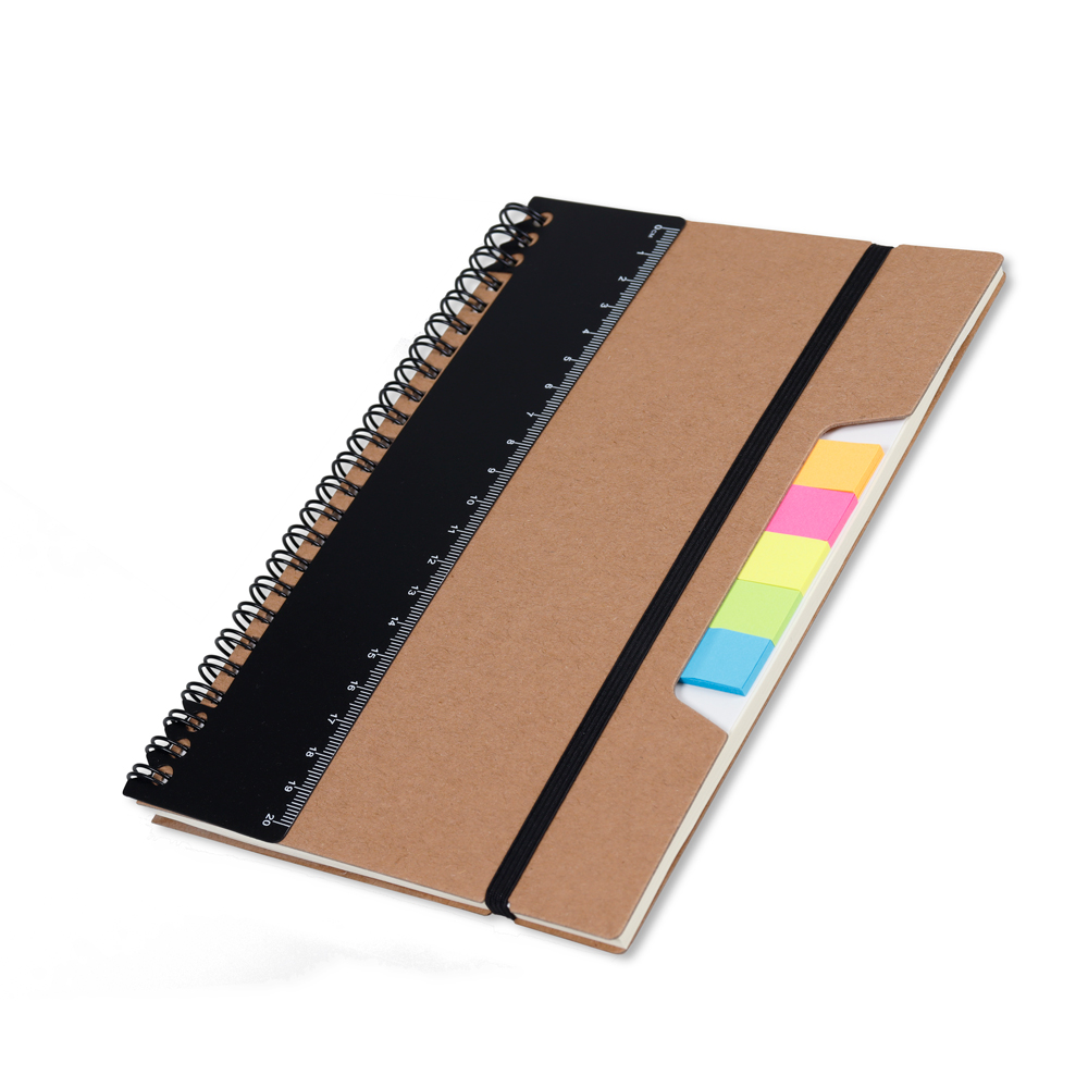 Caderno Kraft Personalizado com Sticky Notes, Régua e Bloco