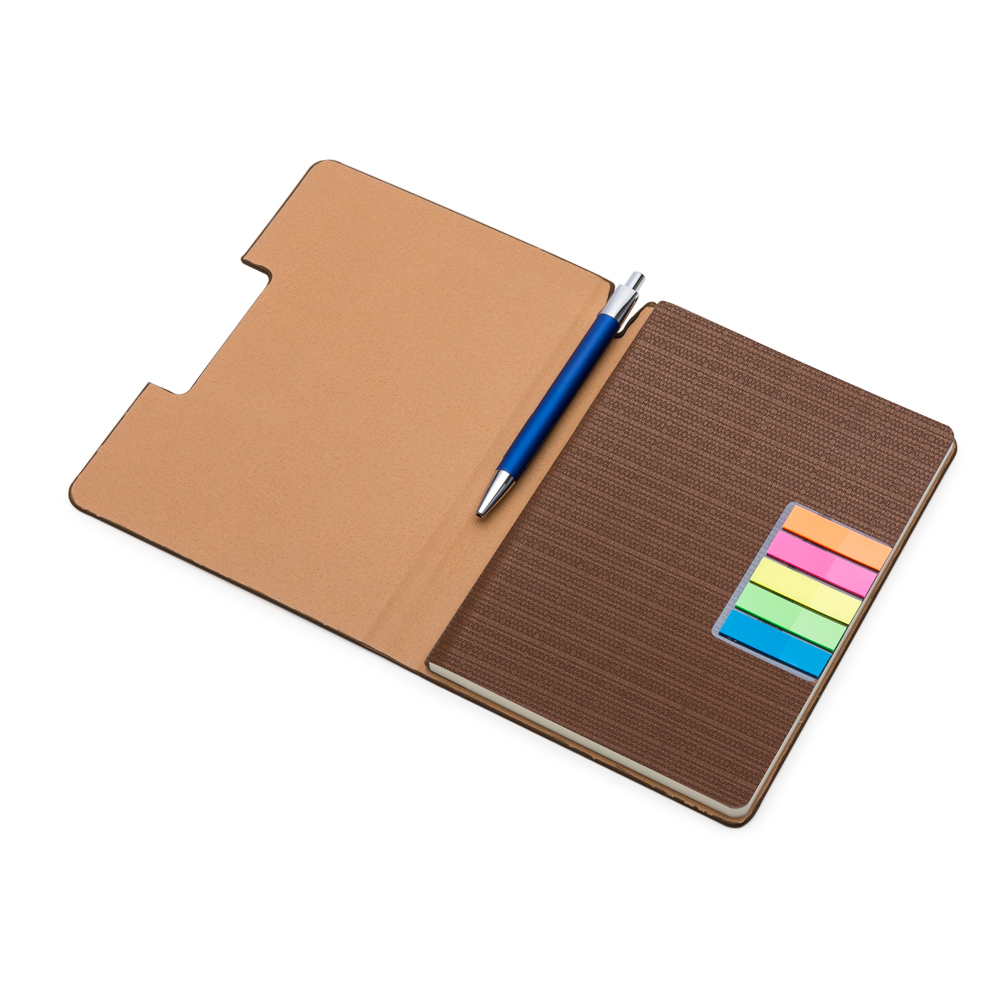 Caderno Personalizado com Sticky Notes e Capa Sintética