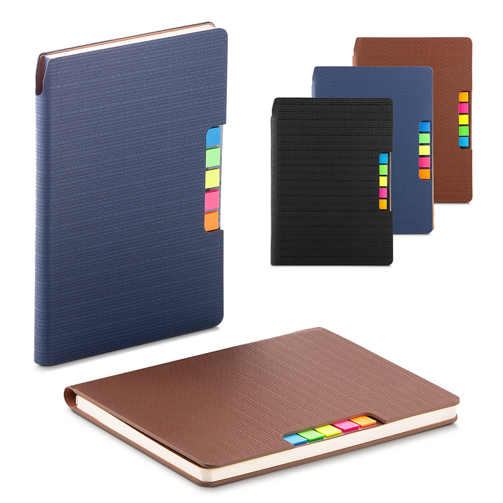 Caderno Personalizado com Sticky Notes e Capa Sintética