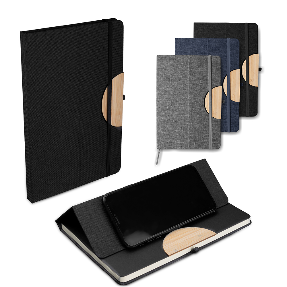 Caderno Personalizado com Suporte para Celular e Capa Reciclável