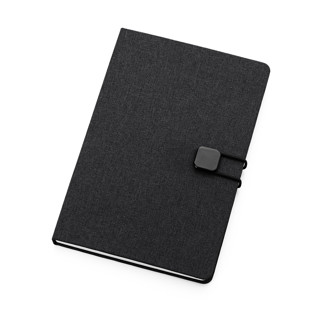 Caderno Personalizado em Tecido Poliéster com Fechamento em Metal