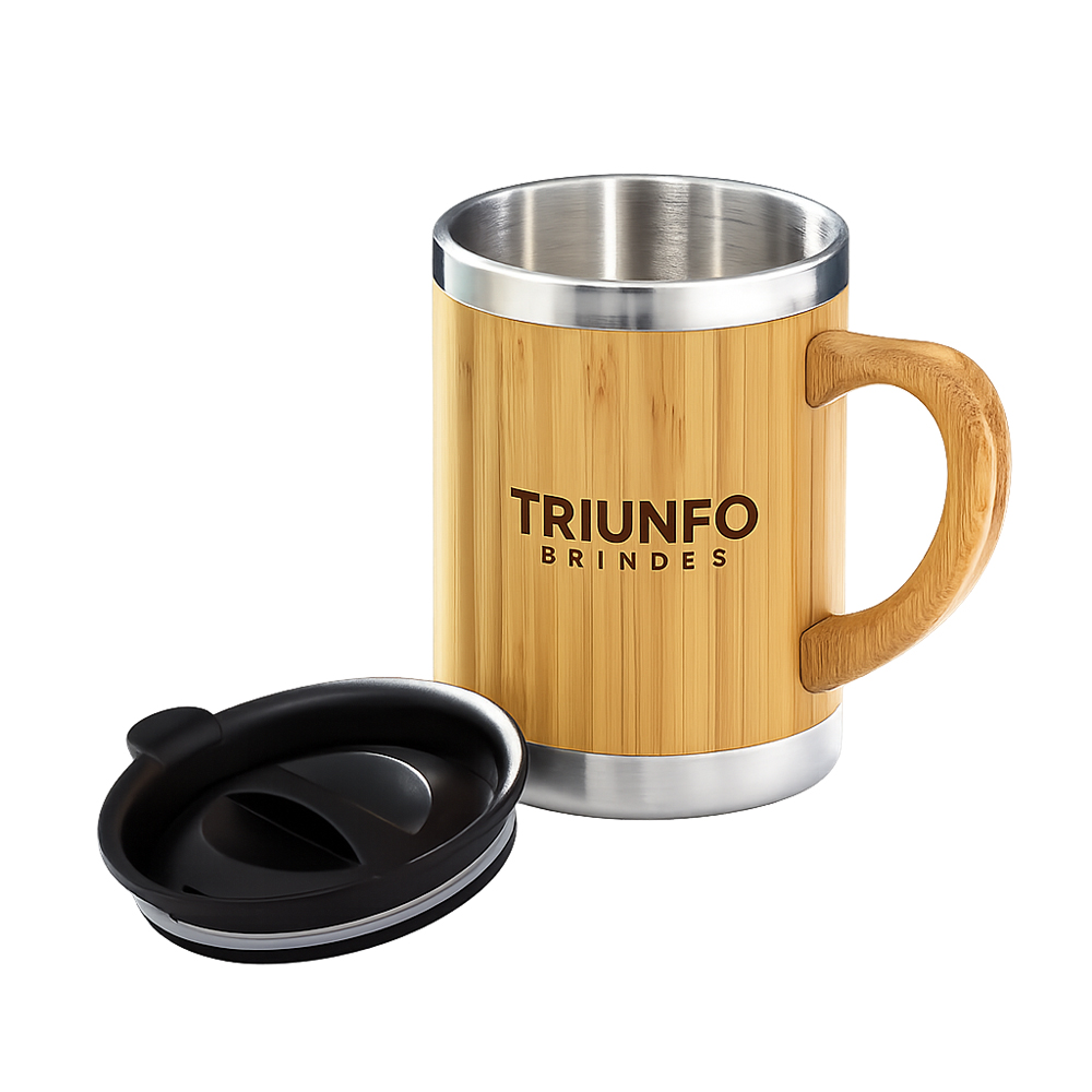 Caneca de Bambu 300ml Personalizada
