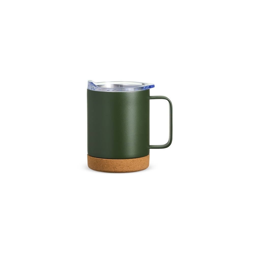 Caneca Térmica Inox 330ml com Pintura Eletrostática e Fundo em Cortiça