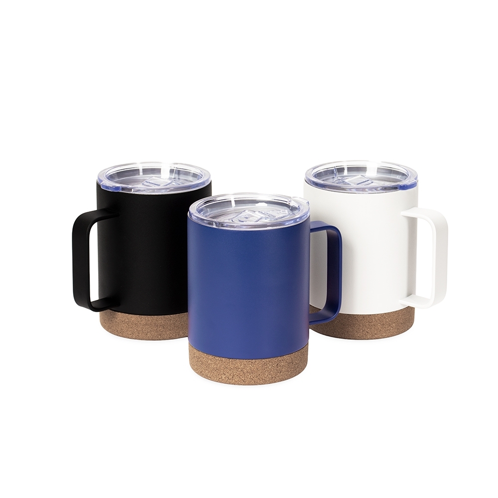 Caneca Térmica em Inox com Fundo em Cortiça 330ml Personalizada
