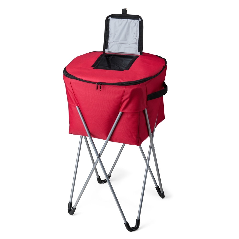 Cooler térmico Personalizado 62 litros com pedestal metálico, revestimento soldado em PEVA e estojo em poliéster