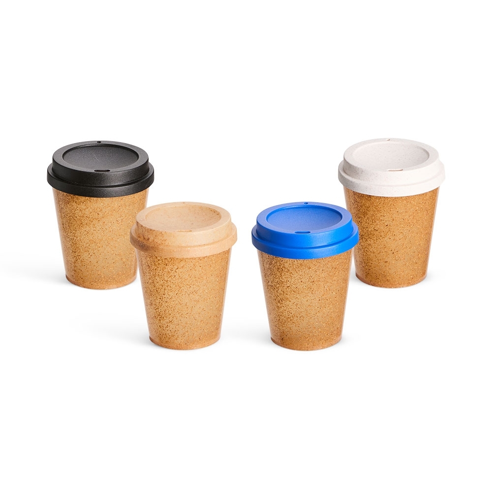 Copo em Fibra de Coco 350 ml com Tampa Personalizado