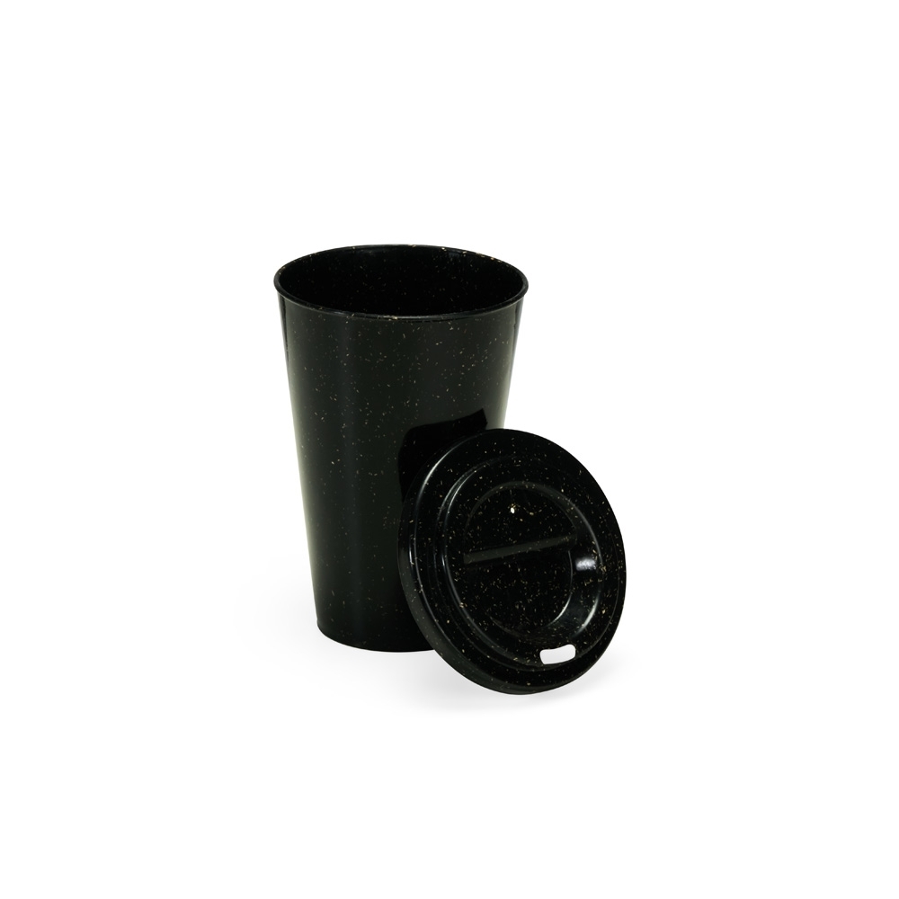 Copo em Fibra de Madeira 450 ml com Tampa Personalizado