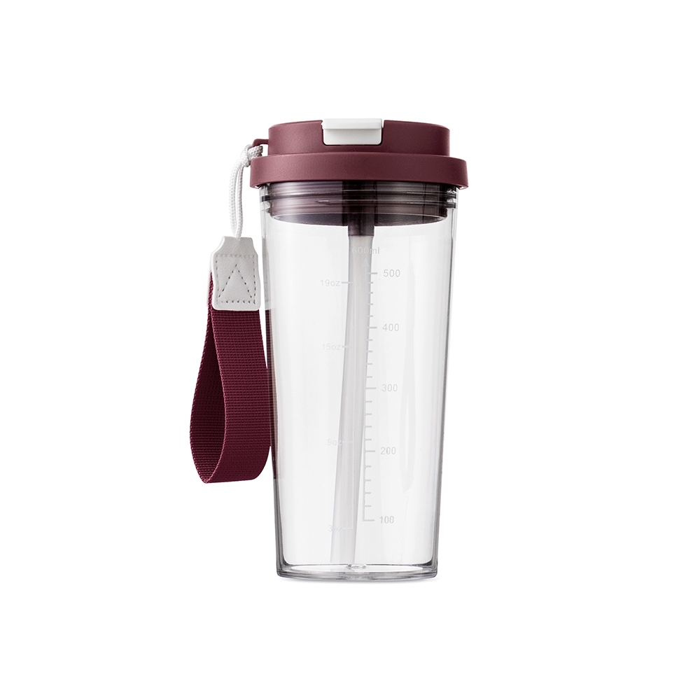 Copo Plástico 600ml com Canudo e Alça Personalizado