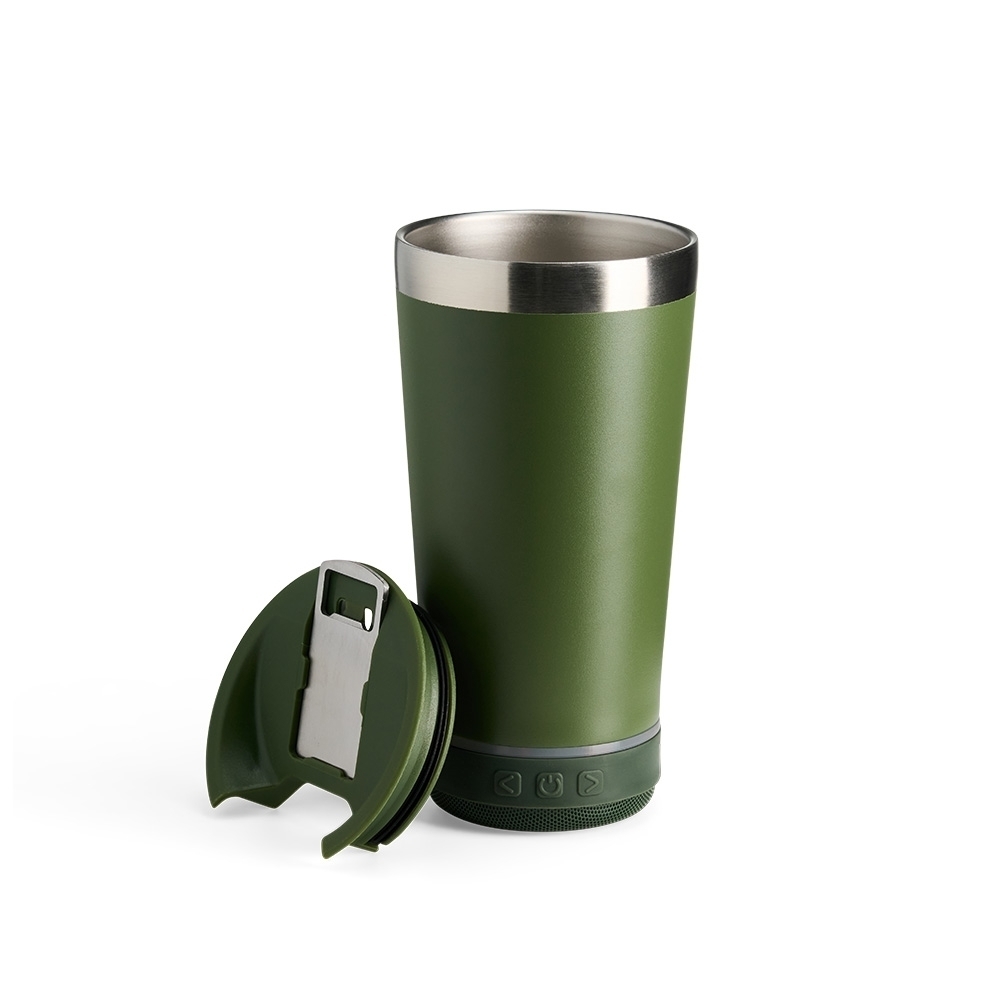 Copo Térmico Inox 400ml com Caixa de Som Bluetooth Personalizado