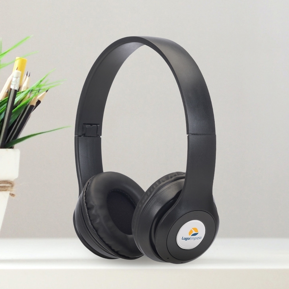 Fone de Ouvido Bluetooth Personalizado com Rádio FM e Pintura Fosca