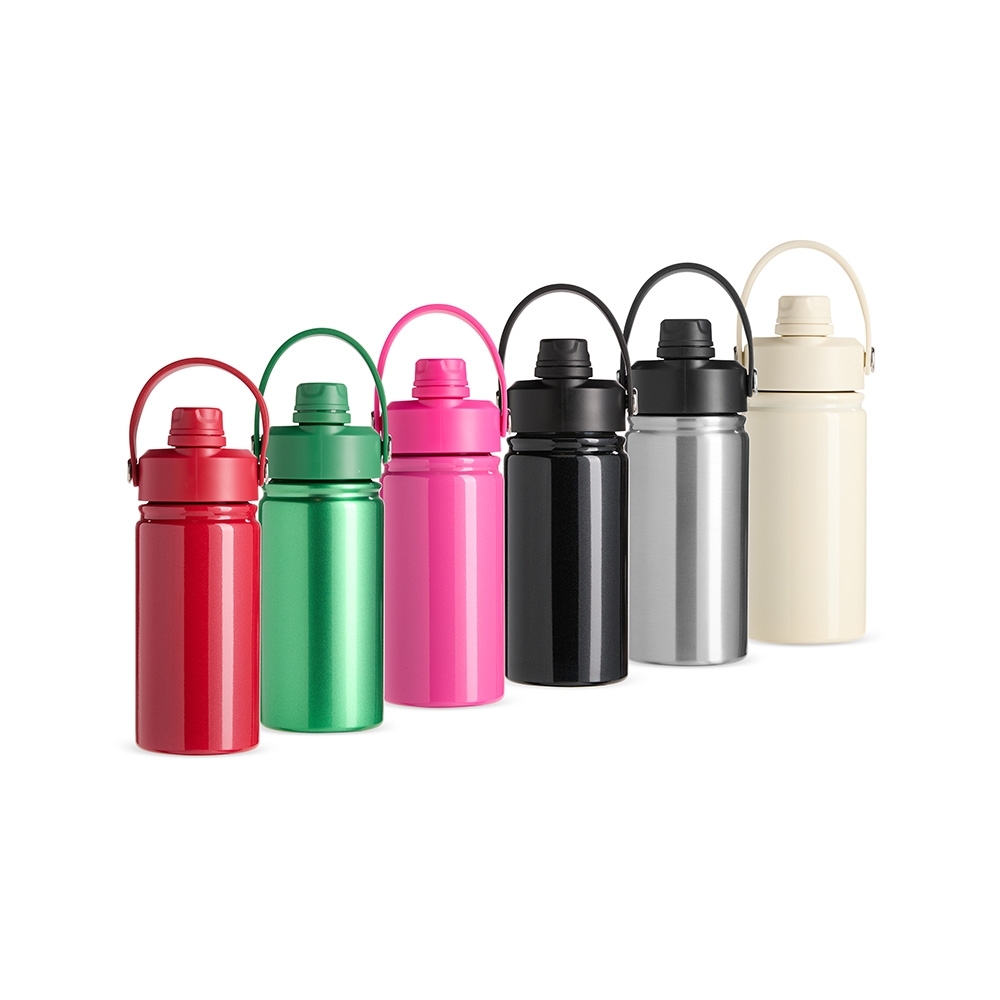 Garrafa Térmica Inox Personalizada 400ml com Canudo e Alça