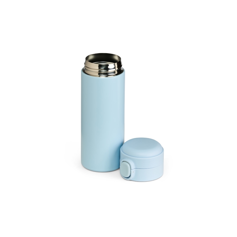 Garrafa Térmica Personalizada  Inox 400ml  com Botão de Abertura