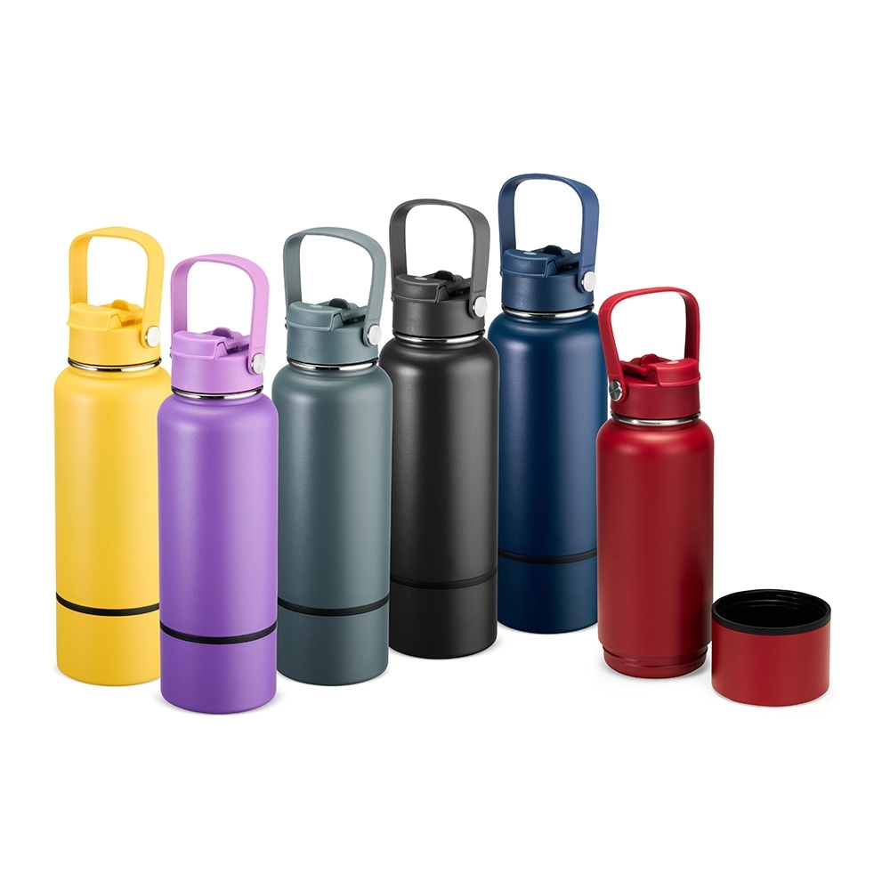 Garrafa Térmica Inox Personalizada 800ml com Canudo e Alça
