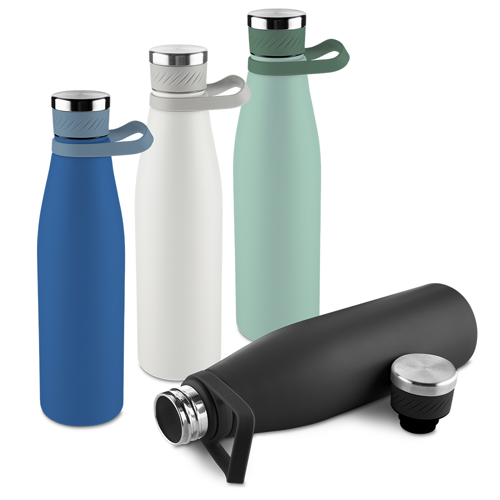 Garrafa térmica de 750 ml com parede dupla em inox (interno 304 / externo 201)