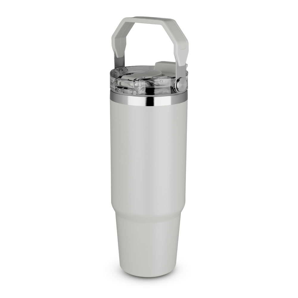 Garrafa térmica em aço inox com parede dupla isolada a vácuo,