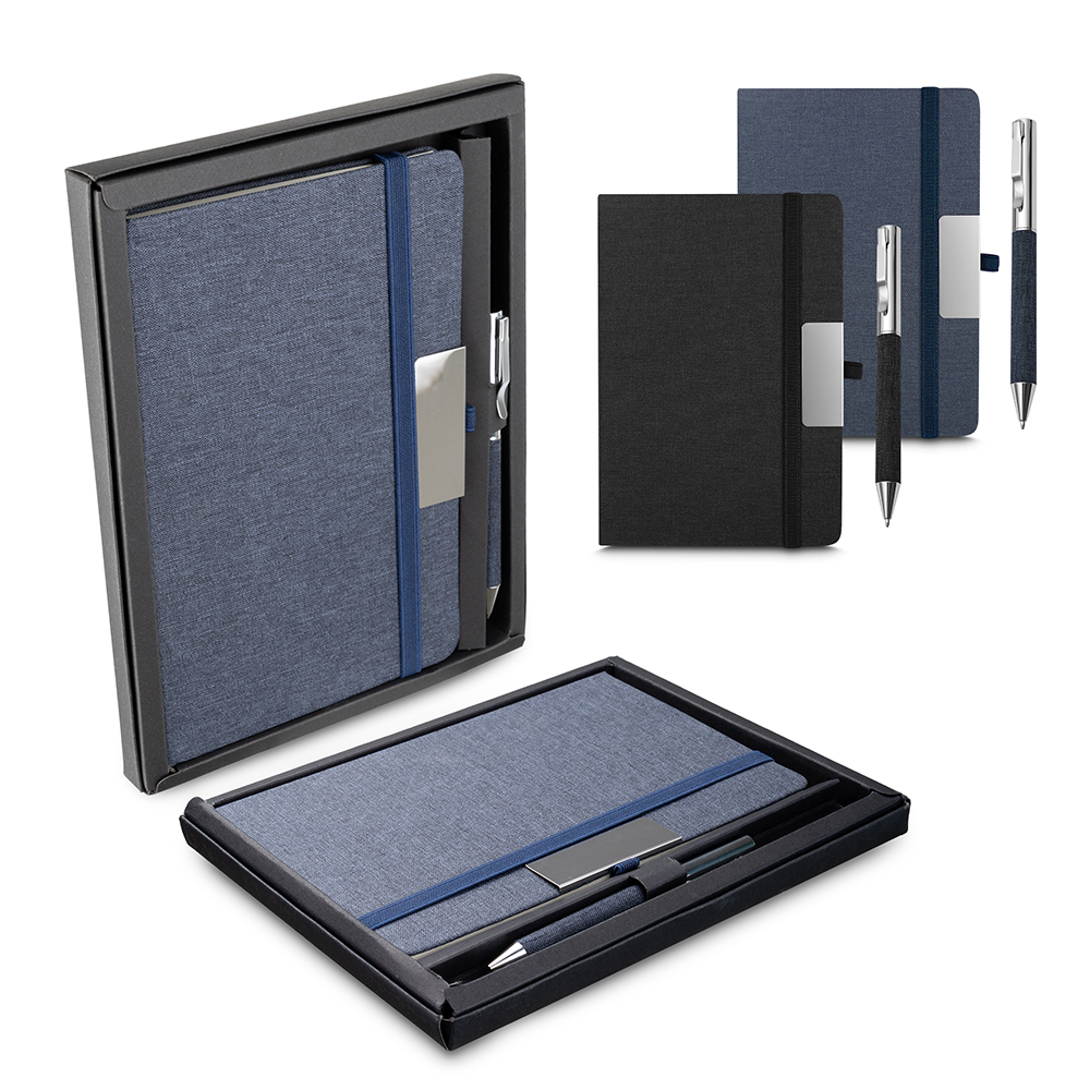 Kit Caderno e Caneta Personalizado em RPET com Placa Metálica  Descrição curta