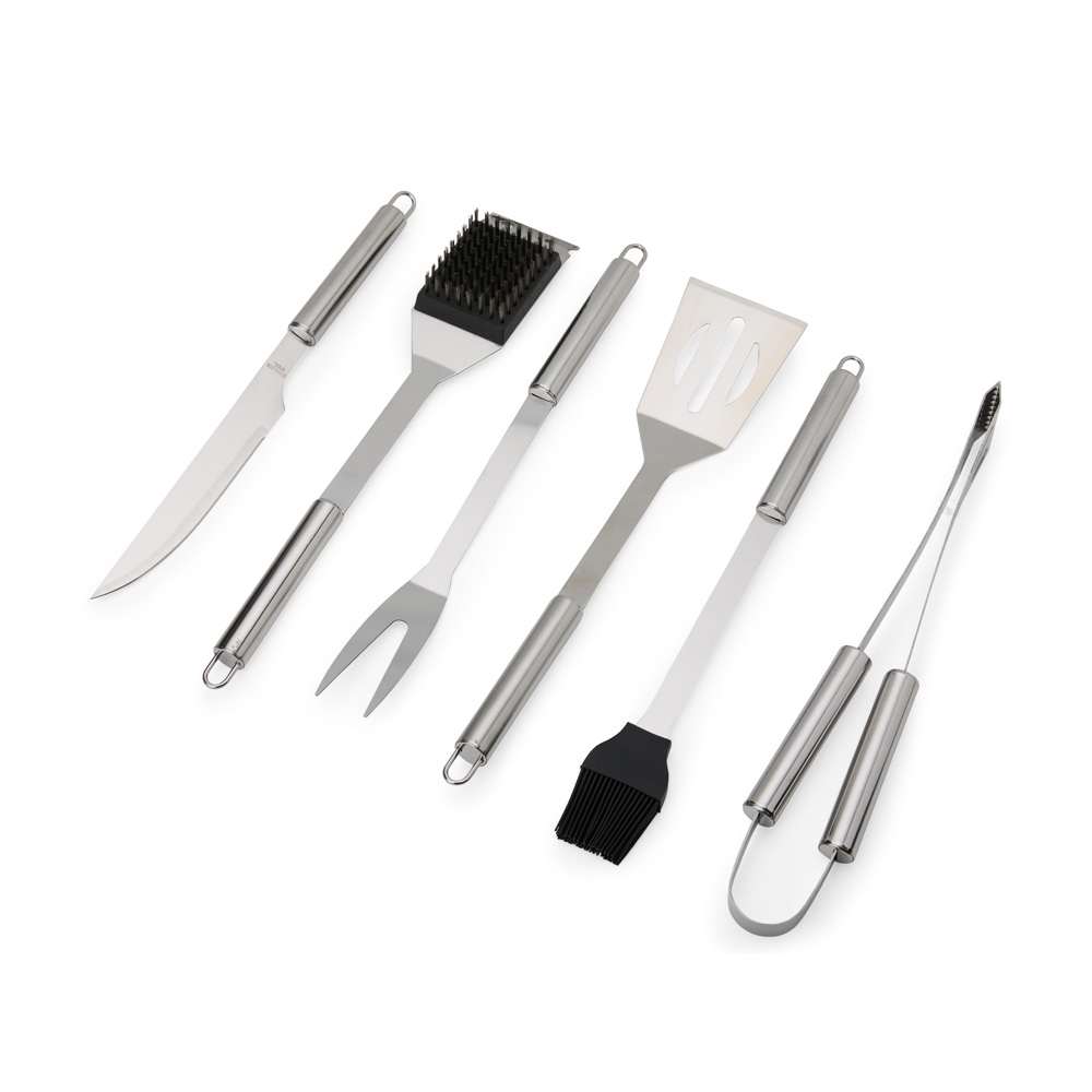 Kit Churrasco Personalizado 6 Peças em Inox com Estojo de Nylon