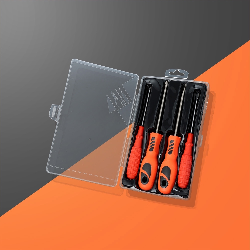 Kit Ferramentas Personalizado 4 Peças em Estojo Plástico com Trava de Segurança
