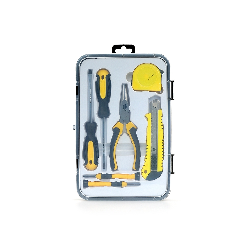 Kit Ferramentas Personalizado 7 Peças em Estojo Plástico com Trava de Segurança