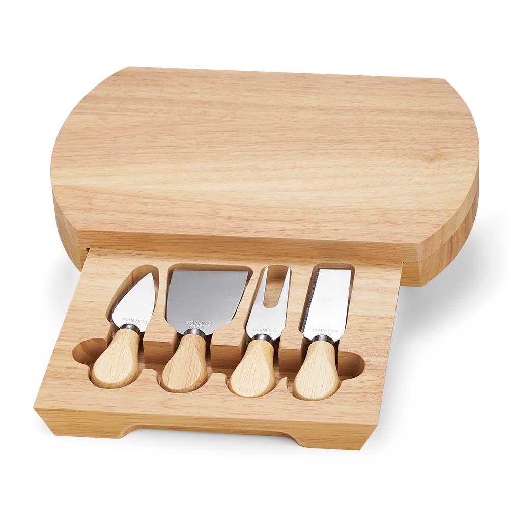 Kit Queijo 5 Peças com Tábua de Bambu Personalizado