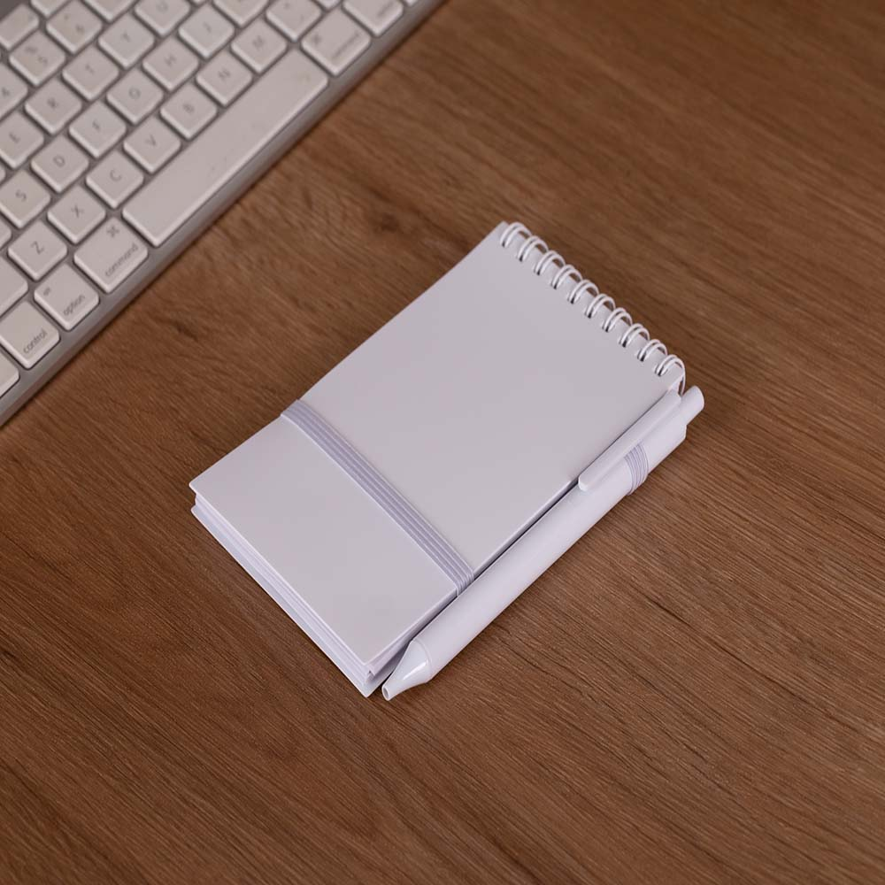 Mini Caderno 14 x 9 cm com Caneta e Wire-O Personalizado