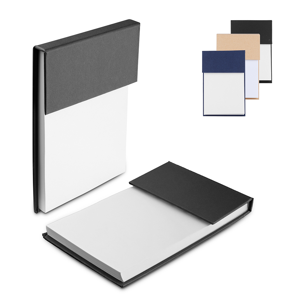 Mini Caderno Capa Dura com Sticky Notes Coloridos 80 Folhas Personalizado