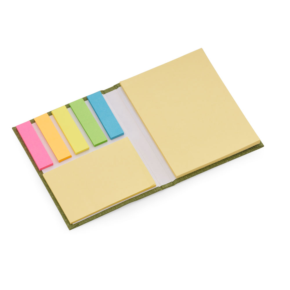 Mini Caderno com Sticky Notes 50 Folhas Capa Dura Personalizado