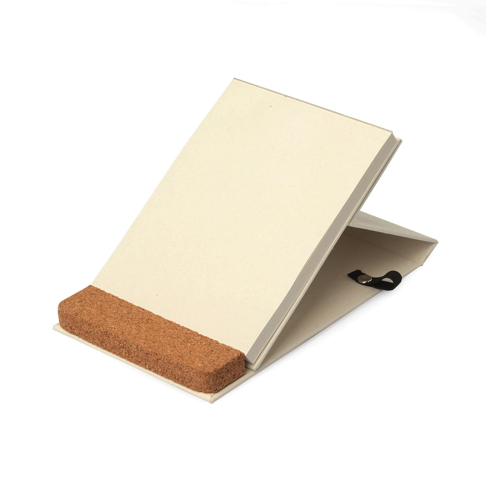 Mini Caderno Ecológico com Cortiça e Elástico 80 Folhas Personalizado