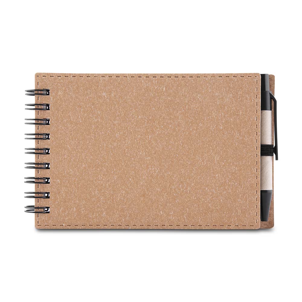 Mini Caderno Espiral com Caneta em Papel Reciclado Personalizado