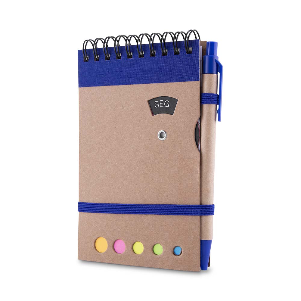 Mini Caderno Kraft com Sticky Notes e Caneta Personalizado