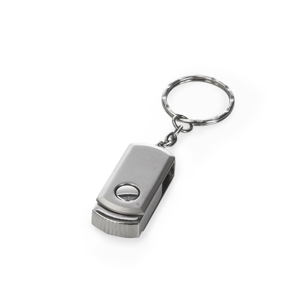 Mini Pen Drive Giratório 4GB em Metal Personalizado com Chaveiro