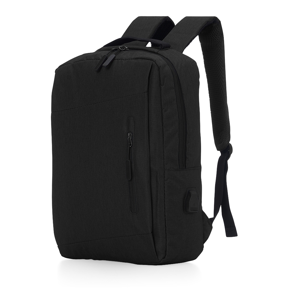 Mochila em Nylon 17L com Compartimentos e Entrada USB Externa