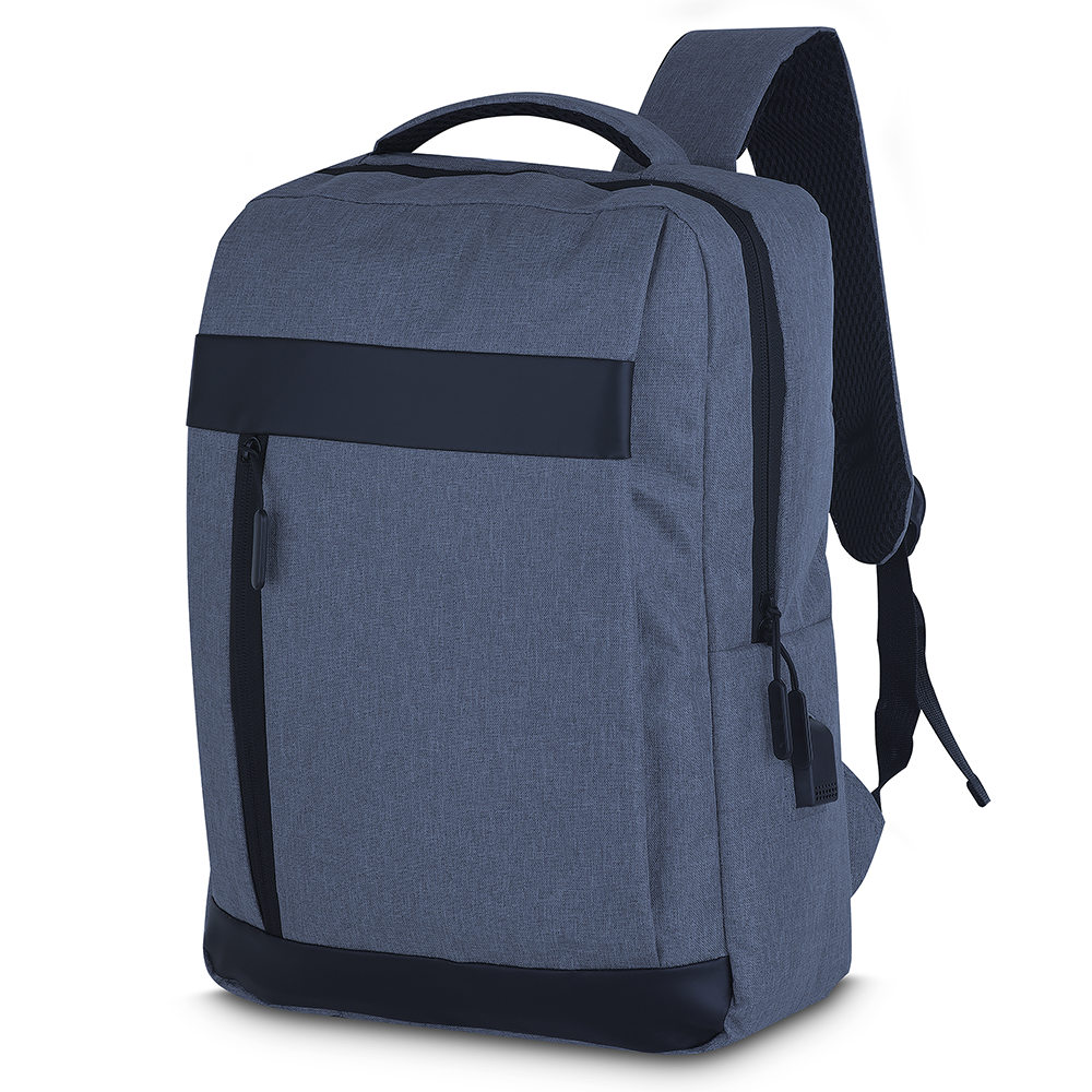 Mochila para Notebook 15,6” com USB e Bolsos Frontais