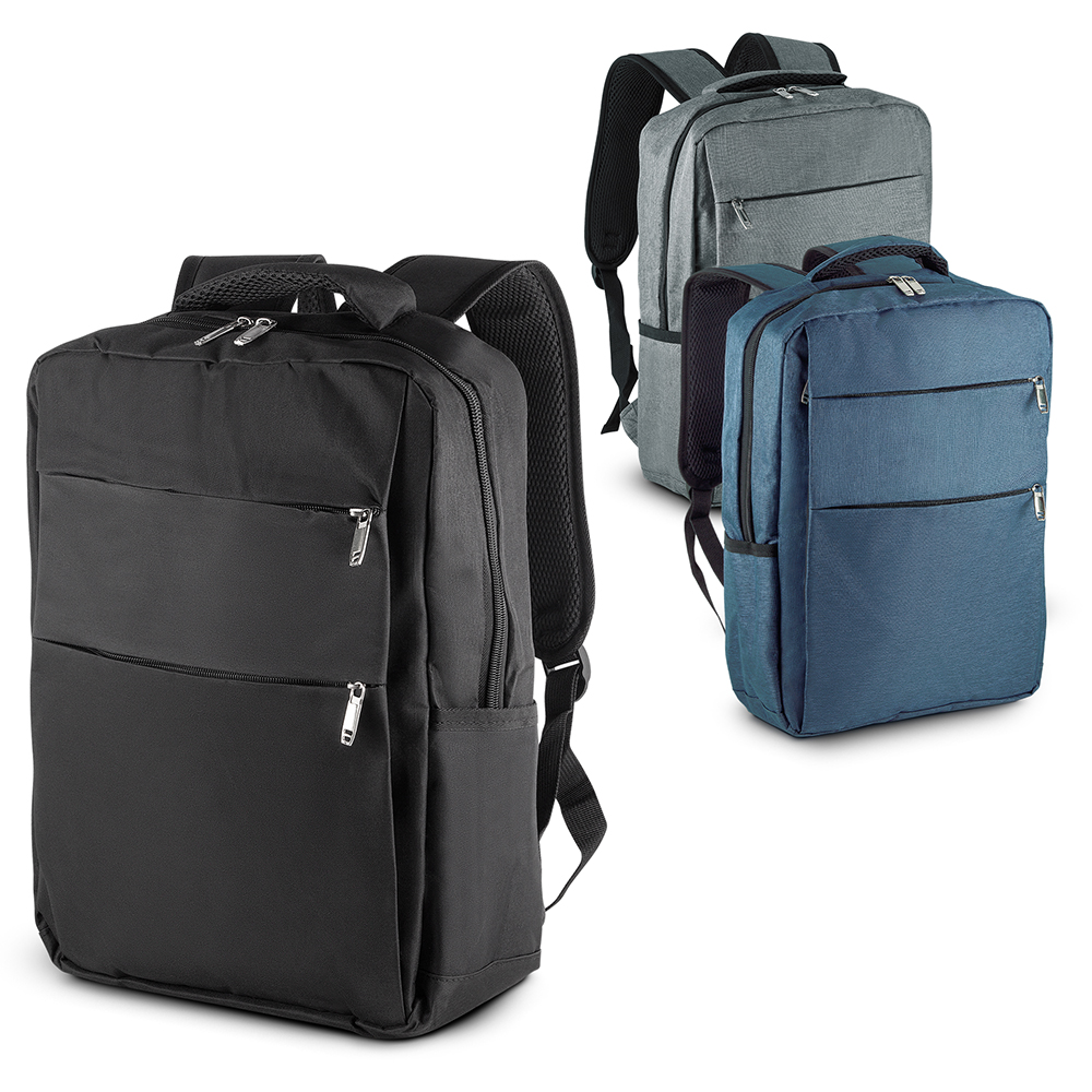 Mochila para Notebook 15,6” em Poliéster 600D com 3 Bolsos Frontais
