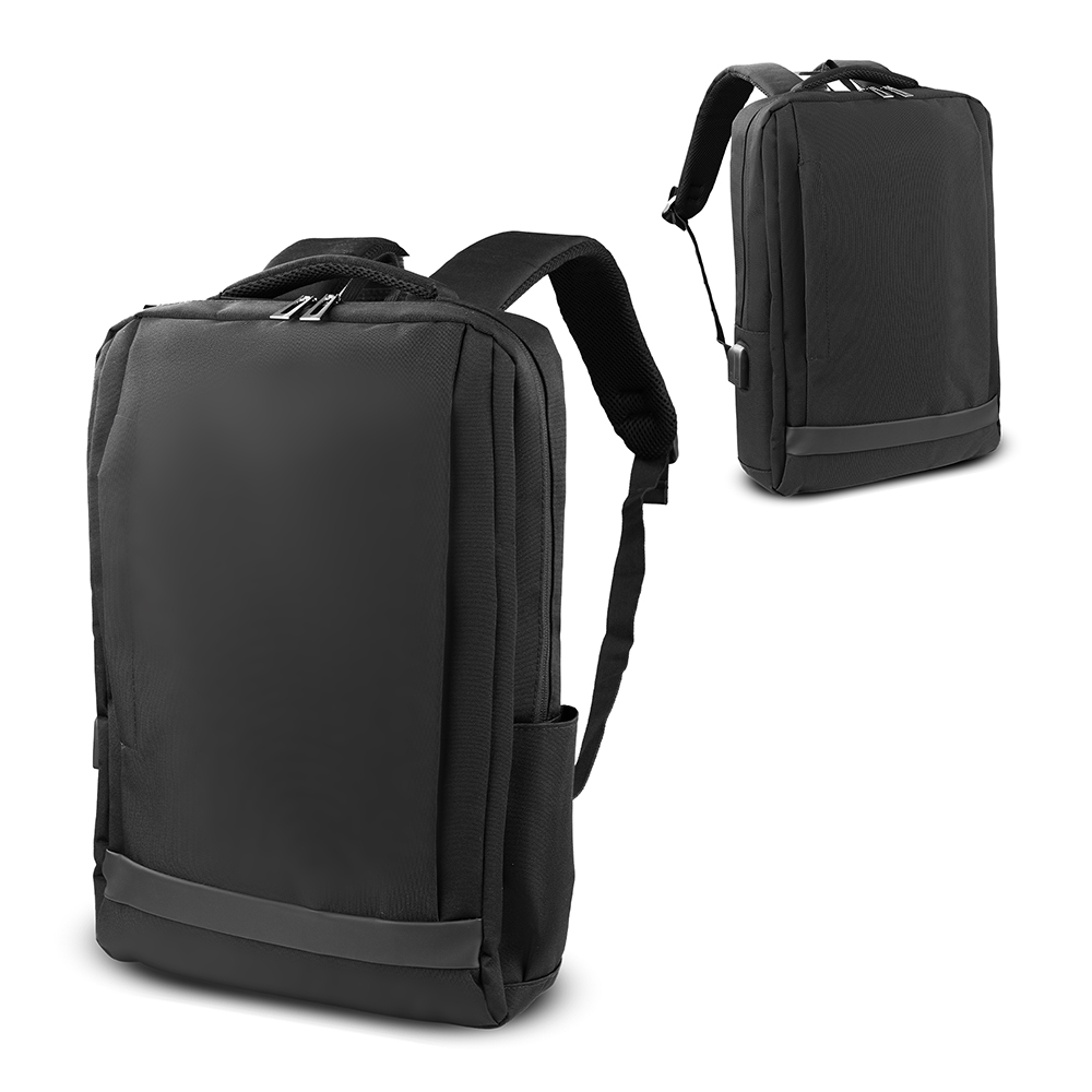 Mochila para Notebook 15,6” em Poliéster 600D com USB e Áudio P2