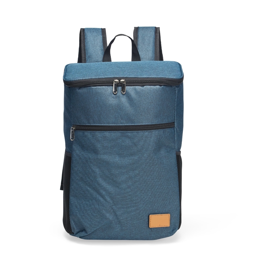 Mochila térmica Personalizada 18 litros em poliéster catiônico 300D resistente à água com compartimento térmico em PEVA atóxico